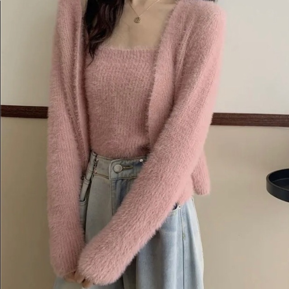 Cute Baby Pink Fuzzy Tank 🎀